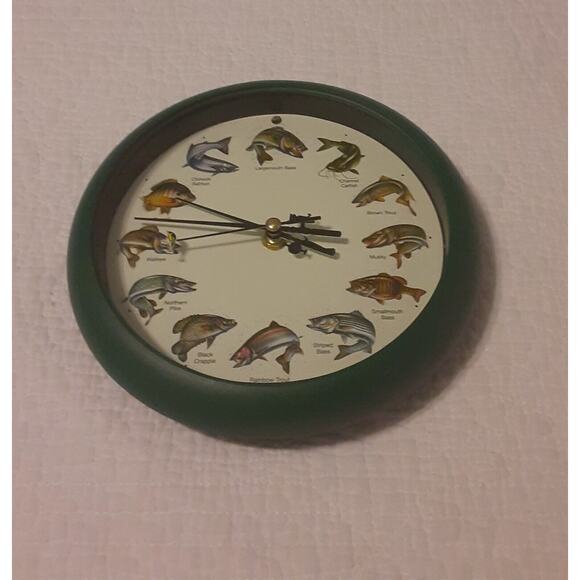 Mark Feldstein Game Fish Splashing Clock Sportsman Lodge Masculine - Picture 9 of 9
